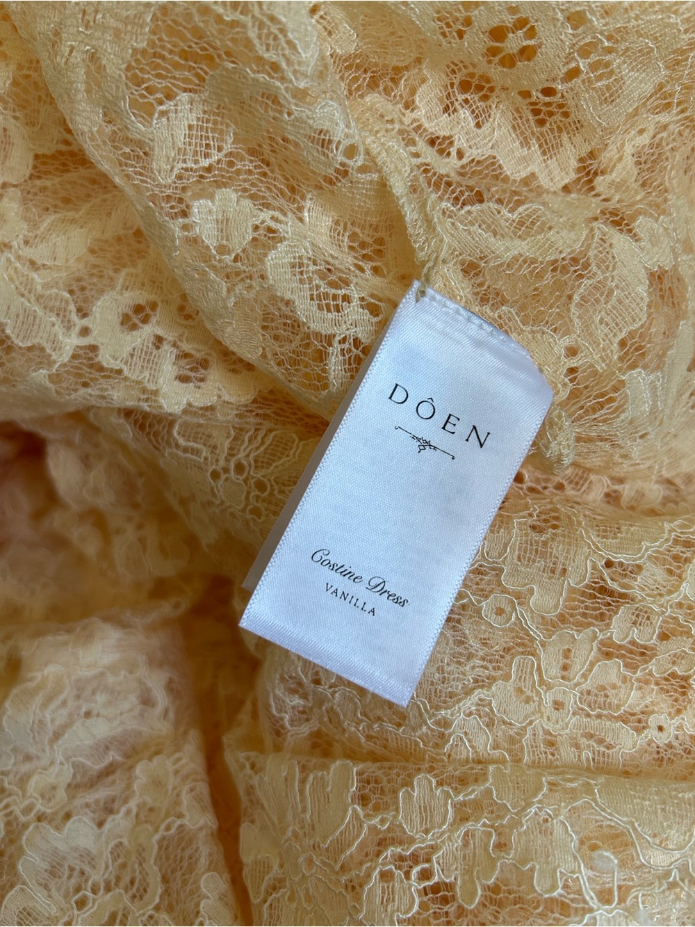 DOEN Costine Maxi Dress Vanilla Cream Lace Sheer - Picture 12 of 16